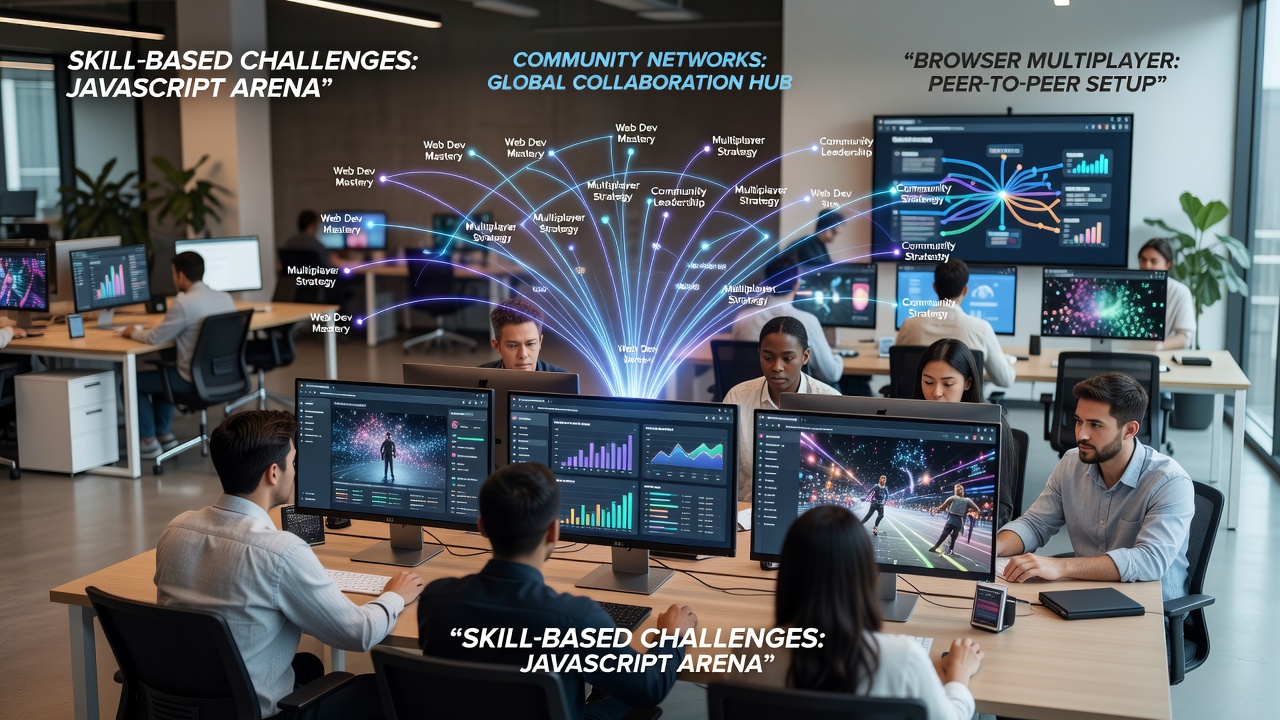 Community members discussing strategies after completing a browser multiplayer skill challenge