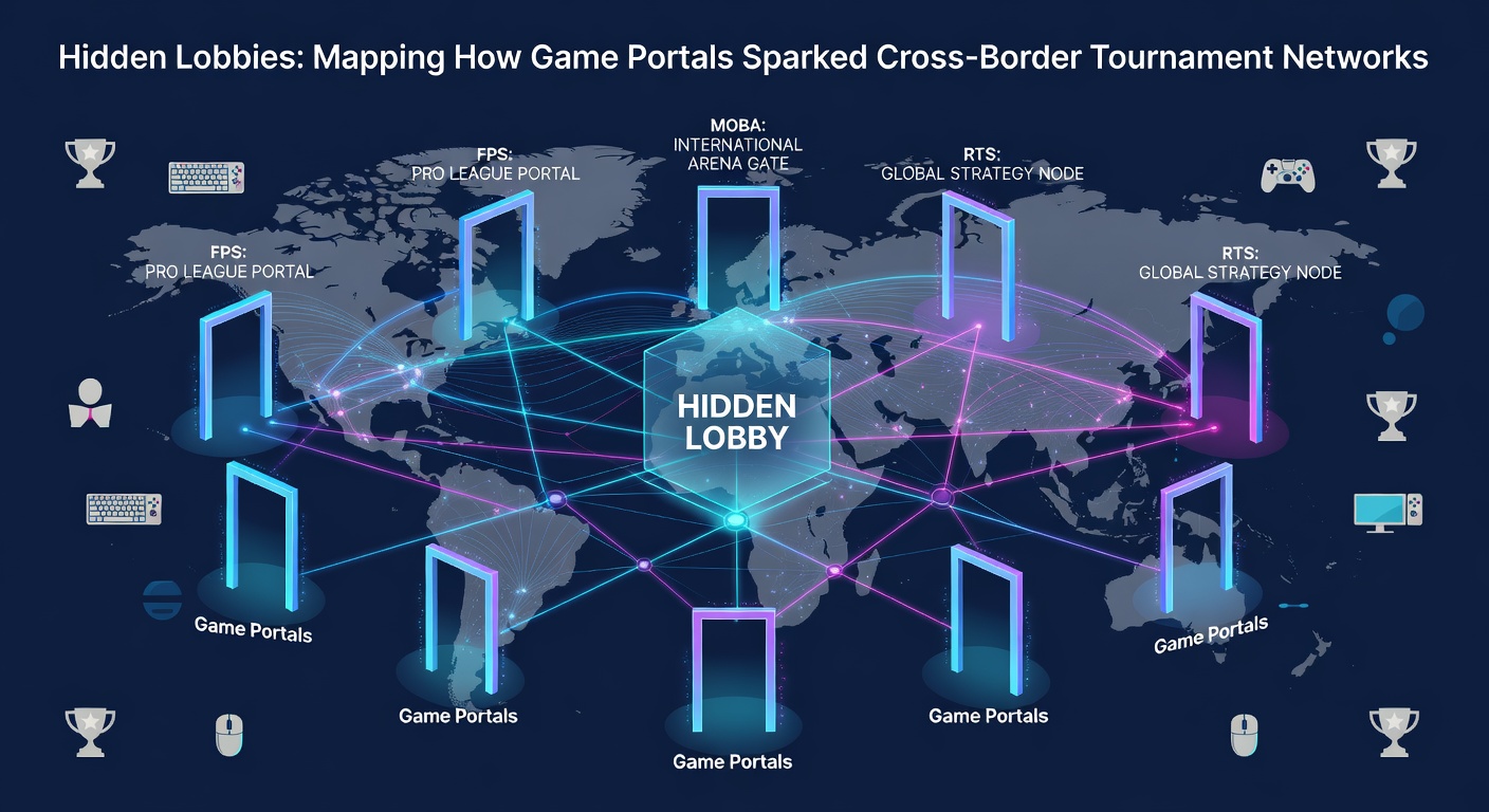 Network map illustrating player connections and tournament brackets spanning North America, Europe, and Asia in 2025