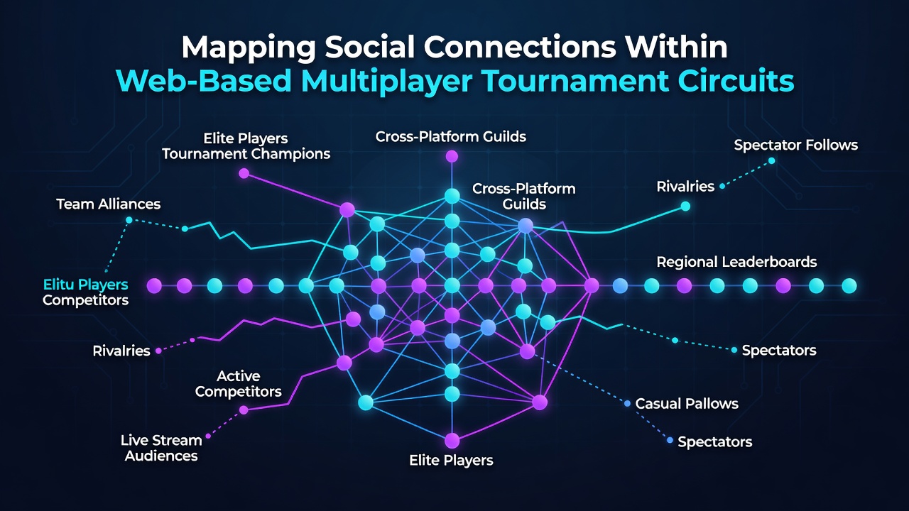 Detailed view of player interaction clusters and recurring team formations within tournament brackets
