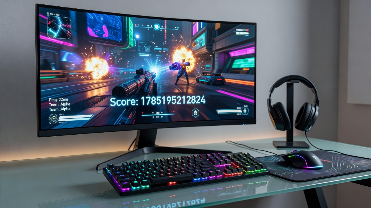 Diverse group of players engaging with online gaming setups across different devices and locations