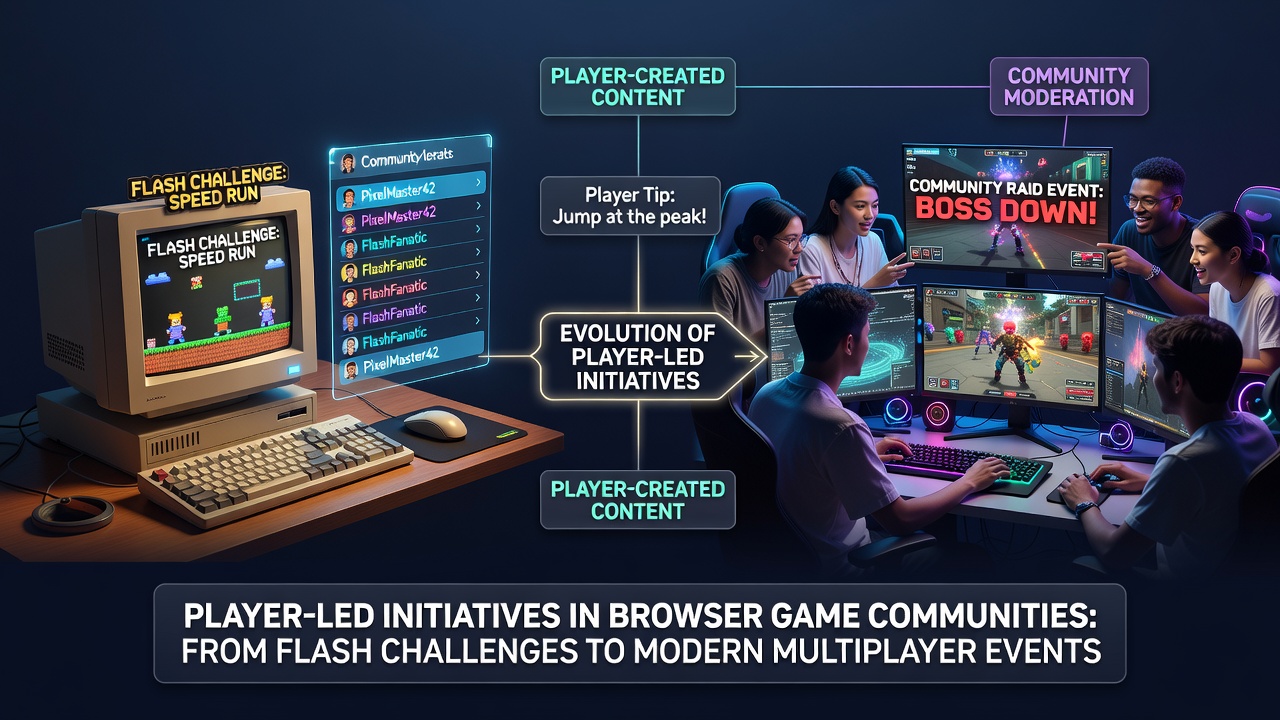 Modern browser game players participating in a large-scale multiplayer event