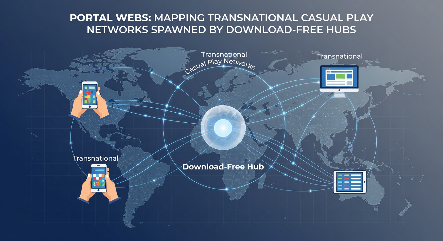 World map visualization of player connections originating from download-free gaming portals