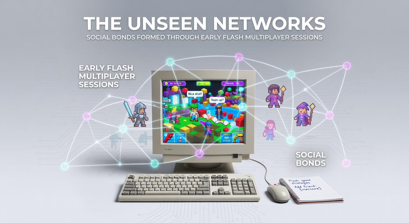 Players gathered around shared screens during early Flash multiplayer sessions on classic web browsers